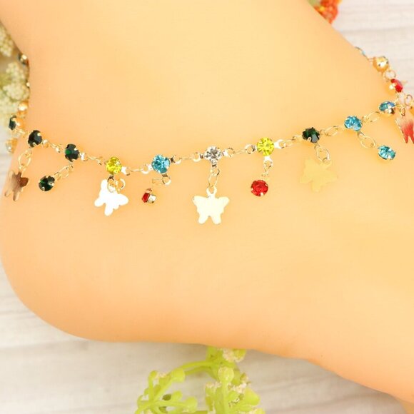 "Handmade Anklet – Elegant & Delicate Jewelry for Women | UNVRC1259 - Picture 9 of 10